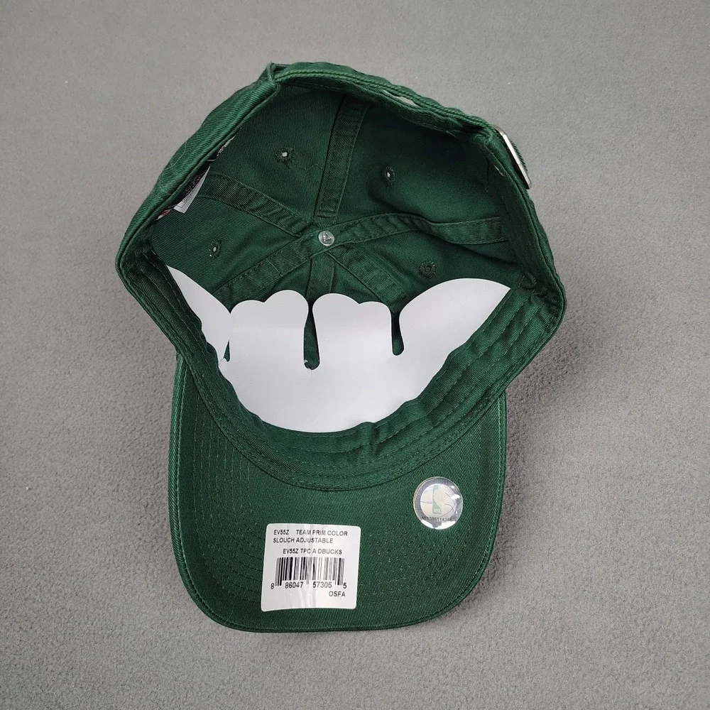 New Milwaukee Bucks Adidas Hat Green Adjustable Slouch Dad Baseball Cap NBA OSFM